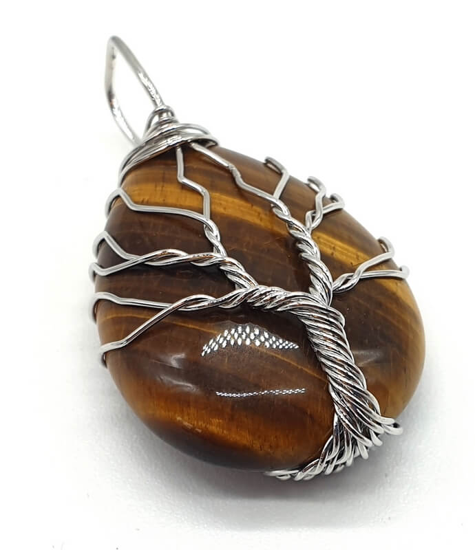 Pendentif Arbre de Vie - Œil de Tigre 4cm