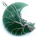 Pendentif Lune Arbre de Vie - Aventurine Verte 3.5cm