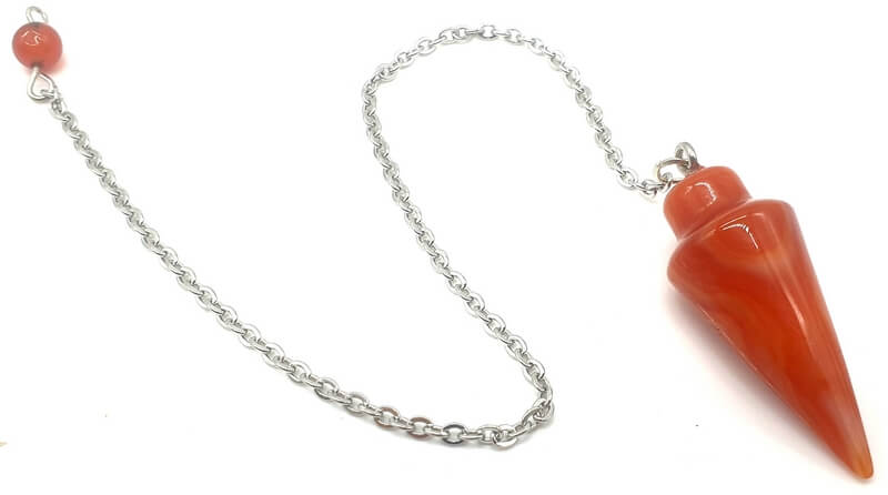 Pendule Goutte Cornaline Rubanée 3cm