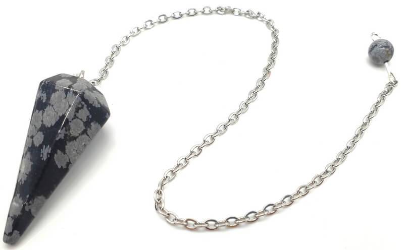 Pendule conique Obsidienne Neige 3.5cm