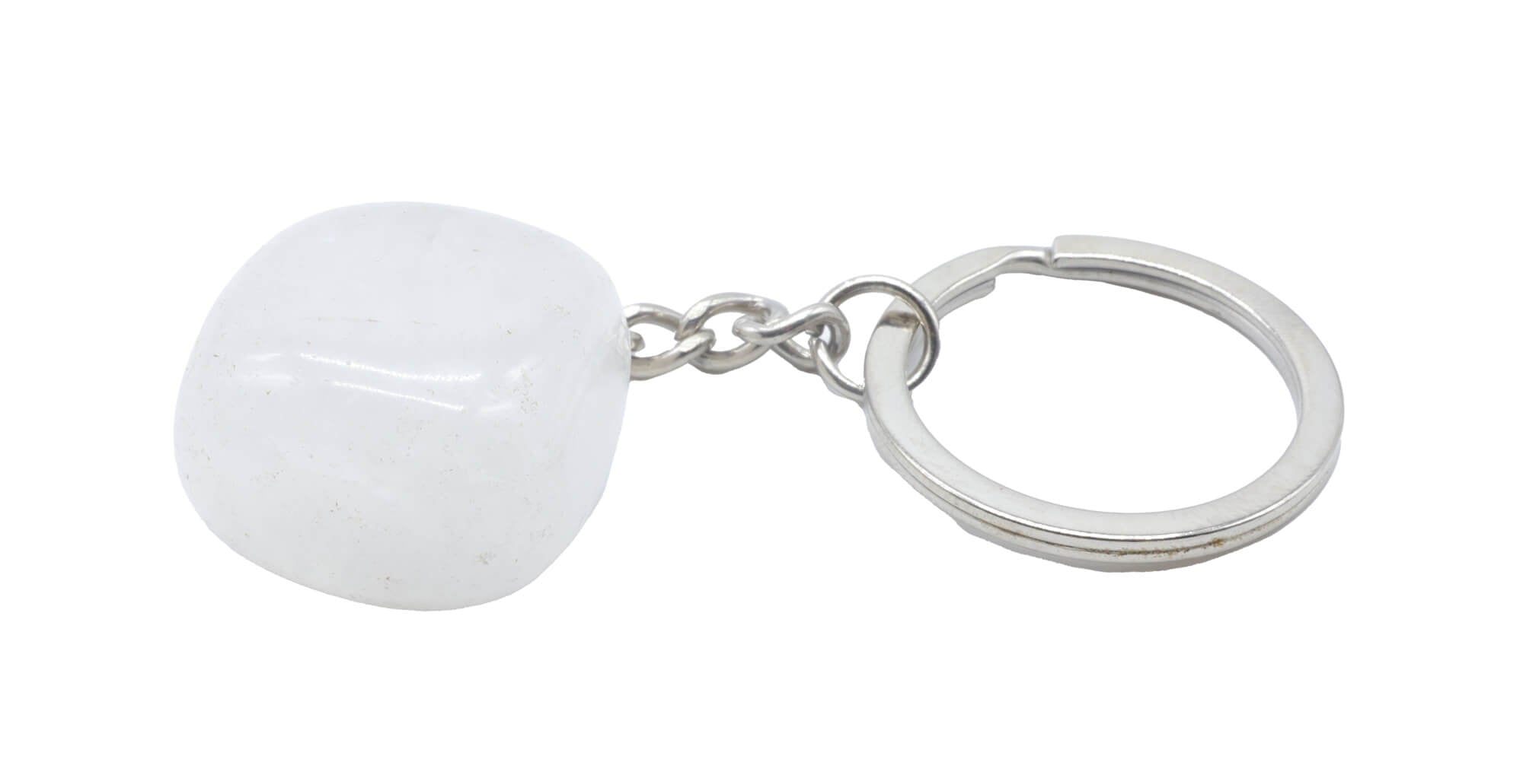 Porte-Clés Cristal de Roche roulé 3cm