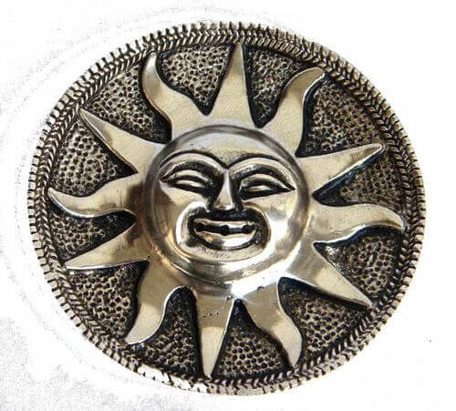 Porte-Encens Métal Soleil Antique - 10cm