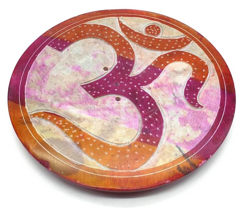 Porte-Encens Pierre Rond OM Dégradé - 10cm