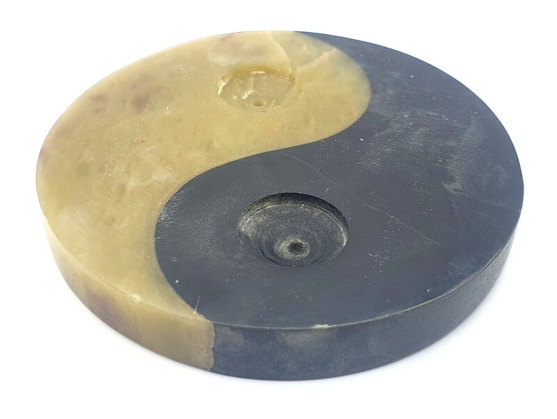 Porte-Encens Pierre Ying-Yang Antique - 8cm