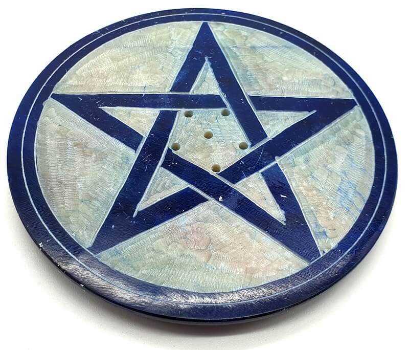 Porte-Encens Pierre Pentacle - 10cm