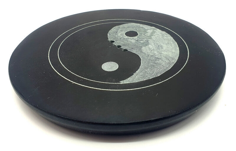 Porte-Encens Pierre Rond Ying-Yang - 10cm