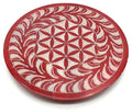 Porte-Encens Pierre Rond Fleur de Vie Rouge - 10cm