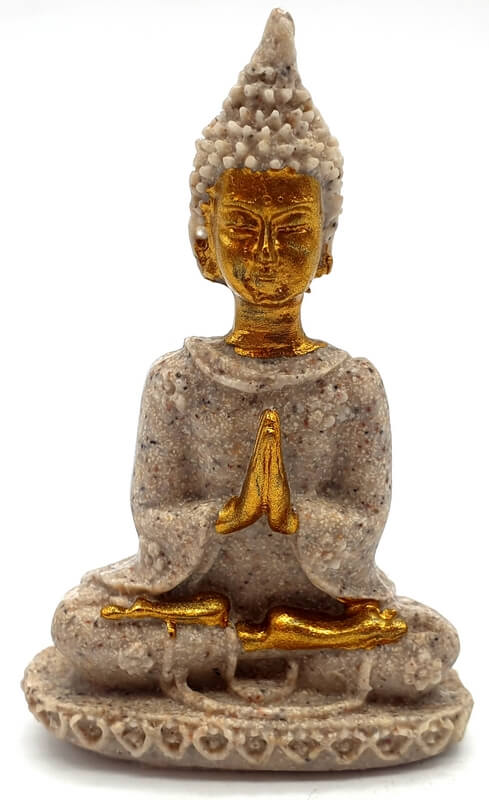 Statue Résine Bouddha Thaï Gris 9cm