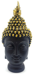 Statue Résine Tête de Bouddha Noir 15cm