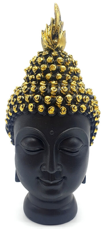 Statue Résine Tête de Bouddha Noir 15cm