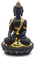 Statue Résine Bouddha & Bol Noir 20cm