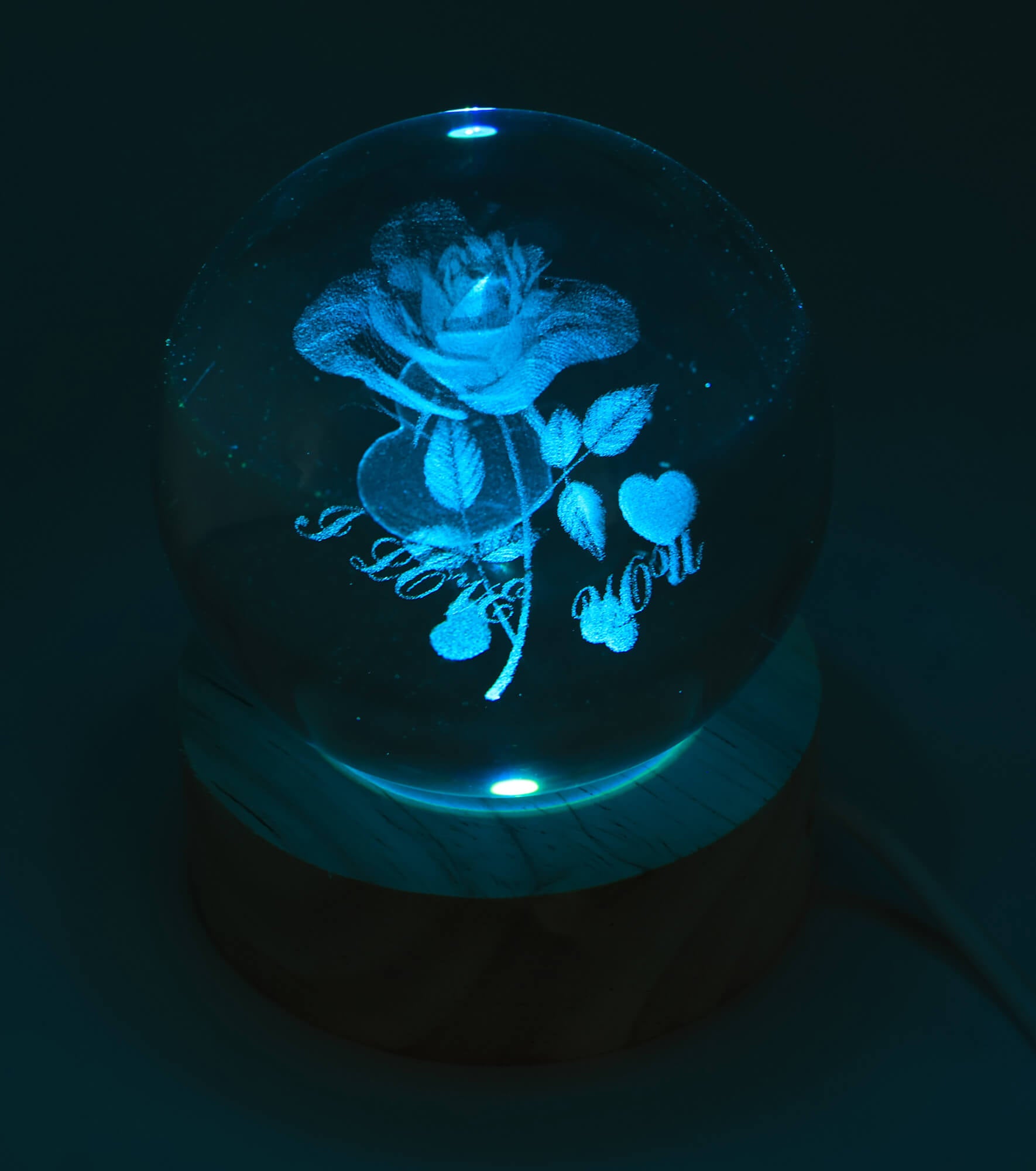 Veilleuse USB Verre Rose Multicolore 6cm