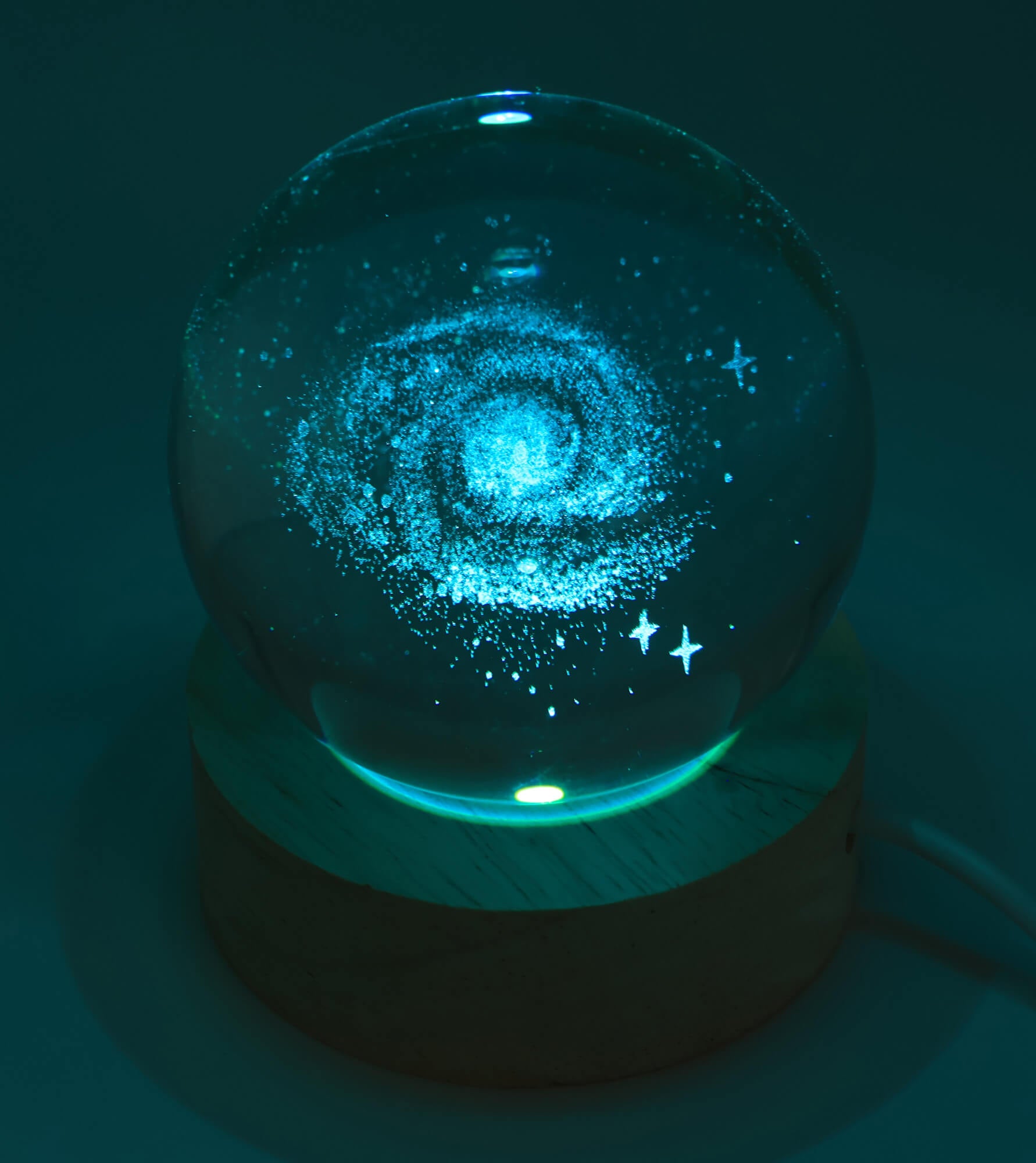 Veilleuse USB Verre Galaxie Multicolore 9cm