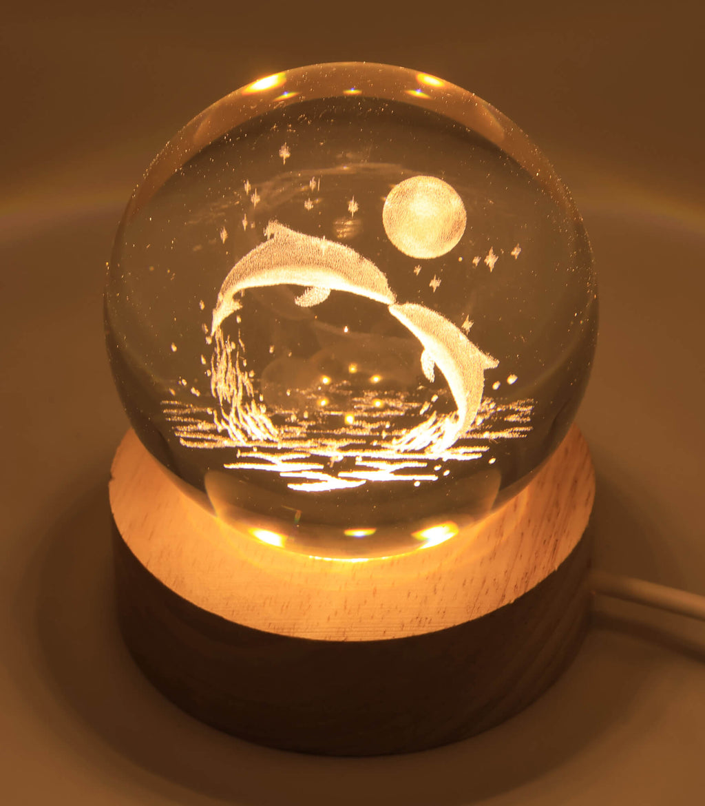 Veilleuse USB Verre Dauphin 6cm