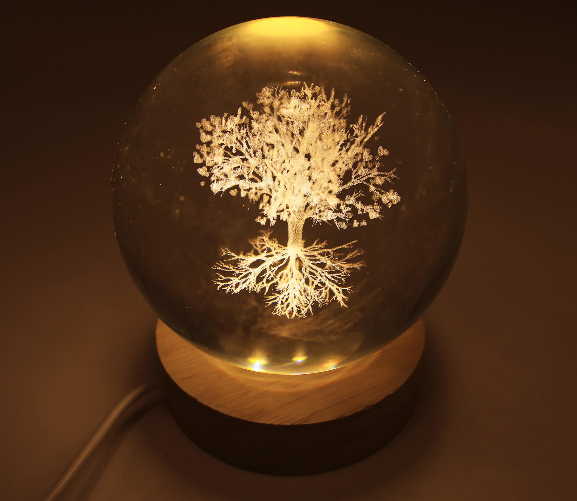 Veilleuse USB Verre Arbre de Vie 9cm