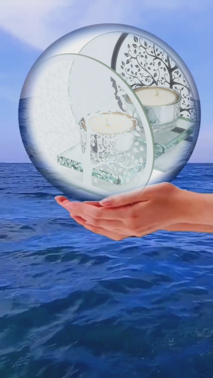 Bougeoir Verre Arbre de Vie Simple 11cm