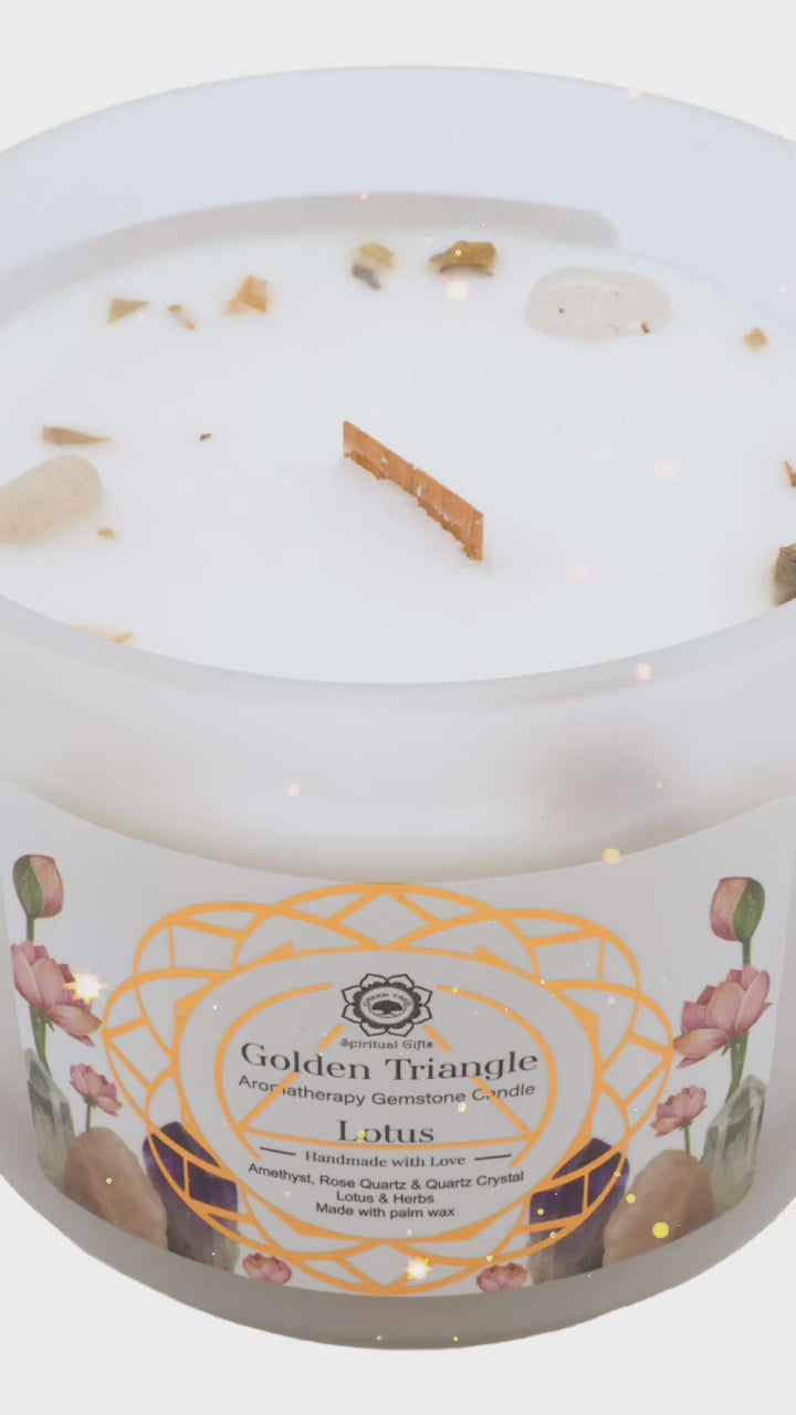 Bougie Green Tree 'Triangle d'Or' Lotus 256g